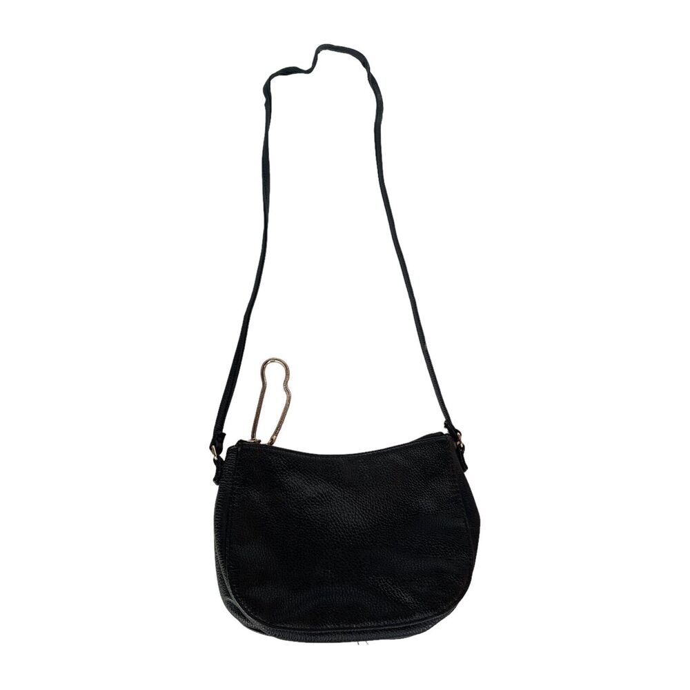 H&M Crossbody Shoulder Bag Purse Women's Small Black Faux Leather Inner Pocket - Picture 1 of 7